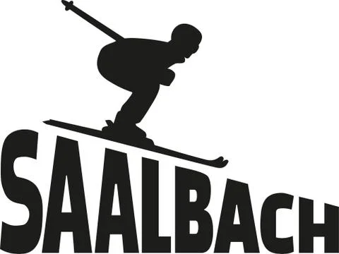 Saalbach skiing Stock Illustration