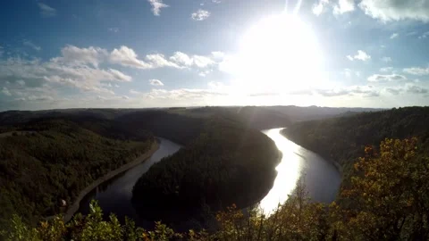 The Saaleschleife in Thuringia Stock Footage 224053536