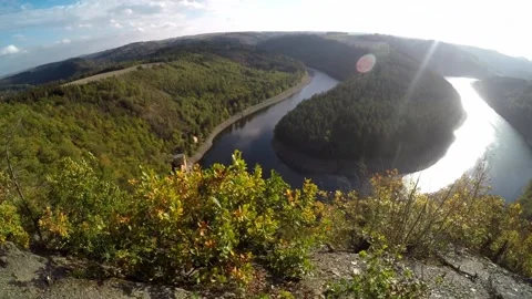 The Saaleschleife in Thuringia Stock Footage 224054011