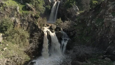 Saar fall aerial up Stockbeeldmateriaal 139770137