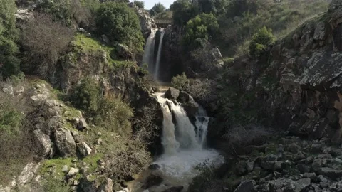 Saar fall creek aerial Stockbeeldmateriaal 139770133