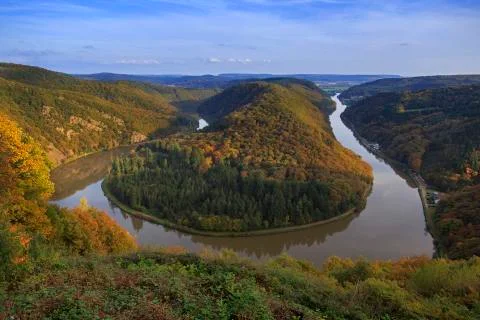 Saar loop (saarschleife) Stock Photos