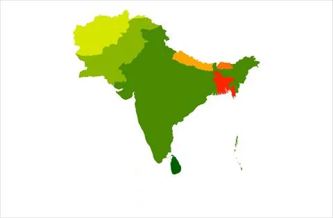 SAARC Member Countries vector map illustration Illustrazione stock