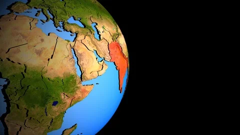 SAARC memeber states on 3D globe Stock Footage 112901024