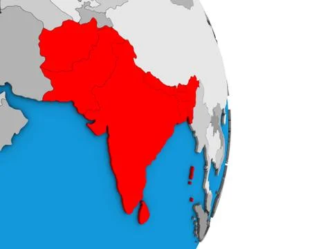 SAARC memeber states on 3D globe イラスト素材