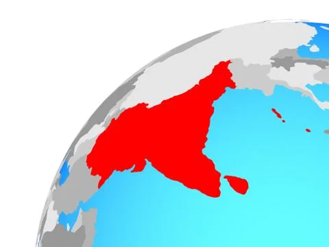 SAARC memeber states on globe Illustrazione stock