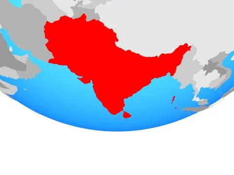 SAARC memeber states on globe Illustrazione stock