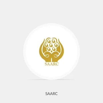 SAARC round flag icon with shadow. イラスト素材