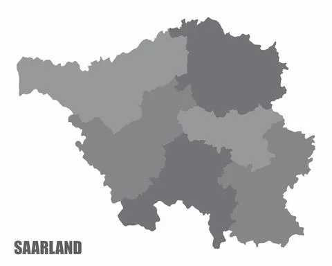 Saarland districts map Stock Illustration