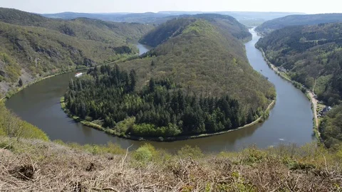 Saarschleife in Germany Stock Footage 74884735