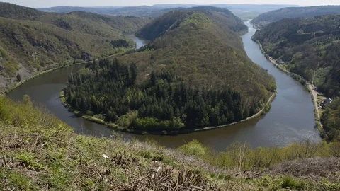 Saarschleife in Germany Stock Footage 74888718