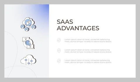 SAAS advantages presentation slide template Stock Illustration