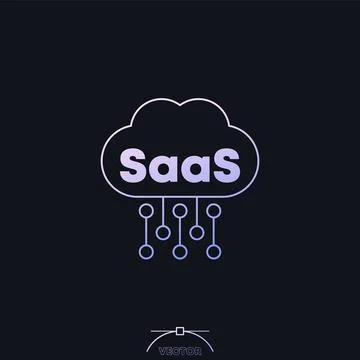 Saas and cloud icon, Software as a service vector Stock Illustration