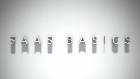 Saas basics 3D title animation with shadows on a white background Stock Footage 297216359