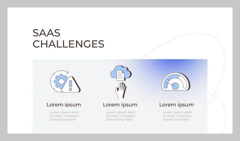 SAAS challenges presentation slide template Stock Illustration