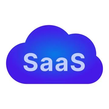Saas cloud computing icon displaying online software service Stock Illustration