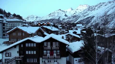 Saas fee village Stock Footage 20479704