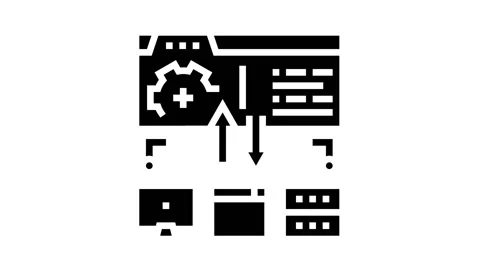 Saas financial system glyph icon animation Stock Footage 222792002