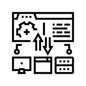 Saas financial system line icon vector illustration Stock Illustration