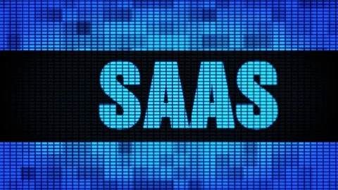 Saas Front Text Scrolling LED Wall Pannel Display Sign Board Stock Footage 107166708