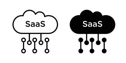 SaaS icon set modern line and solid style collection. Ilustração Stock