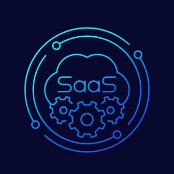 Saas icon, Software as a service line icon, vector Stock Illustration