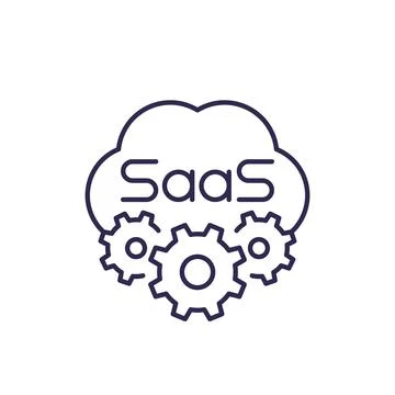 Saas icon, Software as a service line icon Stock Illustration