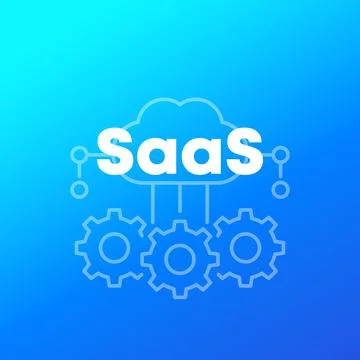 Saas icon, Software as a service, vector Stock Illustration