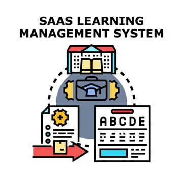 Saas learning management system concept illustration 스톡 일러스트