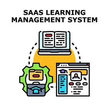 Saas learning management system concept vector illustration Stock Illustration