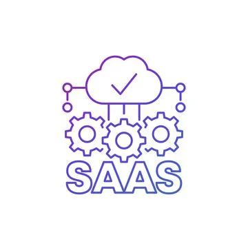 Saas line icon, Software as a service Stock Illustration