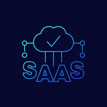 Saas line icon, Software as a service vector Stock Illustration
