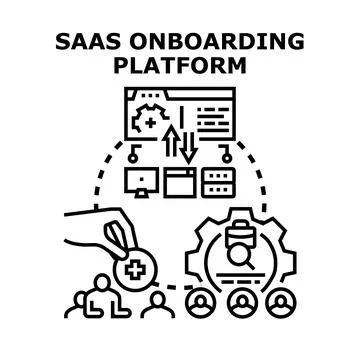 Saas onboarding platform concept vector illustration イラスト素材
