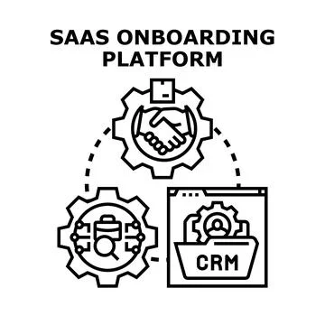 Saas onboarding platform concept vector illustration Stock Illustration