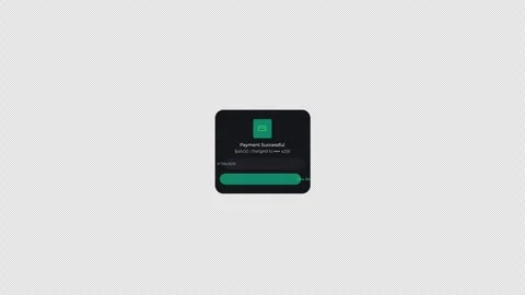 SaaS Payment Success UI Animation: Dark Mode Fintech Widget 스톡 동영상 331992940