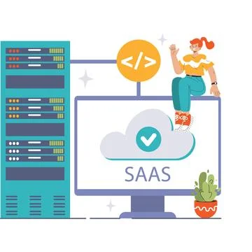 SaaS platform concept. Flat vector illustration Stock Illustration