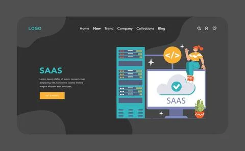 SaaS platform concept. Flat vector illustration Stock Illustration
