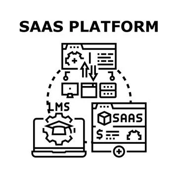 Saas platform concept offering digital subscription service イラスト素材