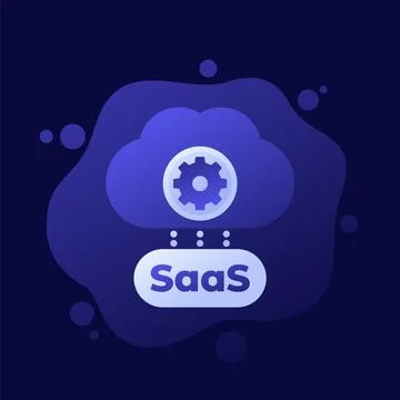 SaaS platform icon with a cloud, vector design Stock Illustration