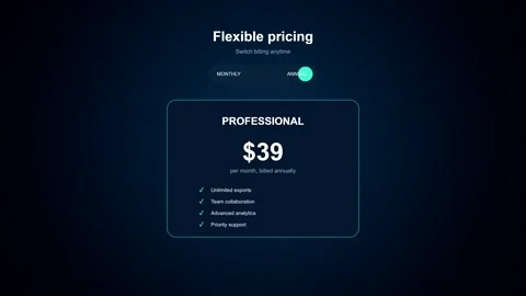 SaaS pricing tier interface screen recording animation Stock Footage 347397460