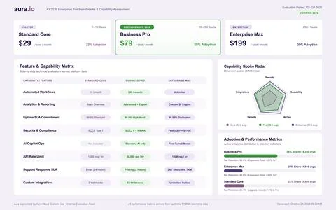 SaaS Product Tier Comparison Dashboard with Pricing and Feature Matrix Stock Illustration