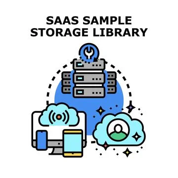 Saas sample storage library for cloud data management イラスト素材