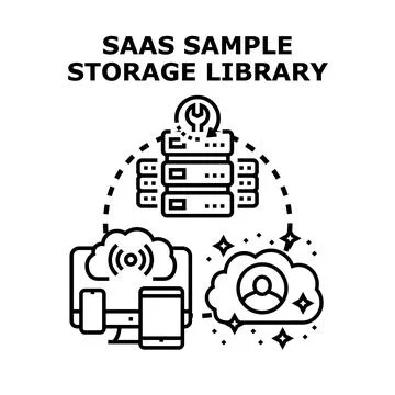 Saas sample storage library for cloud data management イラスト素材