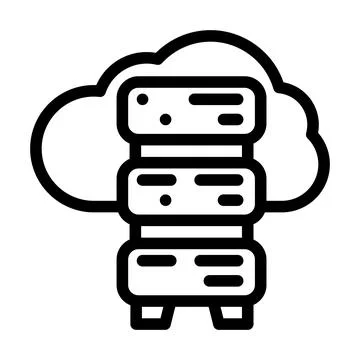 Saas software and data center line icon vector illustration Illustrazione stock