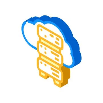 Saas software and data center isometric icon vector illustration イラスト素材