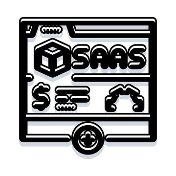 Saas software as a service business model icon Stock Illustration