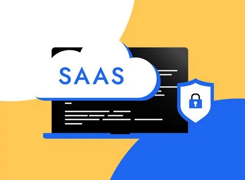SaaS - software as a service concept. Cloud-based software and subscription イラスト素材
