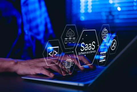 SaaS Software as a Service Concept. Foto stock