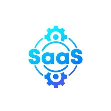 Saas, Software as a service icon on white Stock Illustration