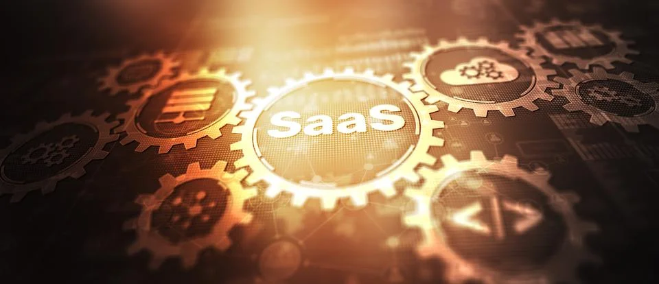 SaaS. Software as a service. Internet technology concept Stock Illustration